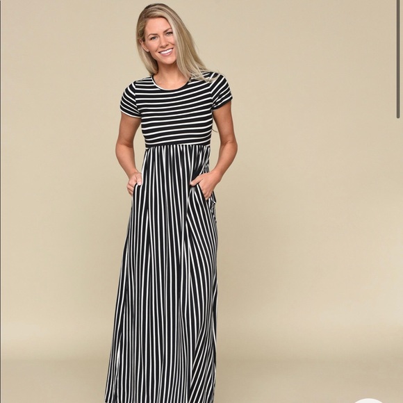 DownEast Dresses & Skirts - Downeast Perpendicular Striped Maxi Dress